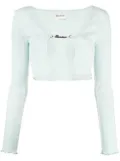 Musium Div. logo-lettering cardigan - Green