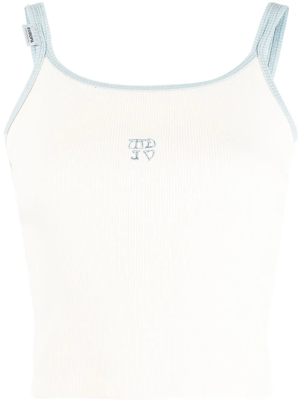 

Musium Div. logo-embroidered ribbed tank top - White