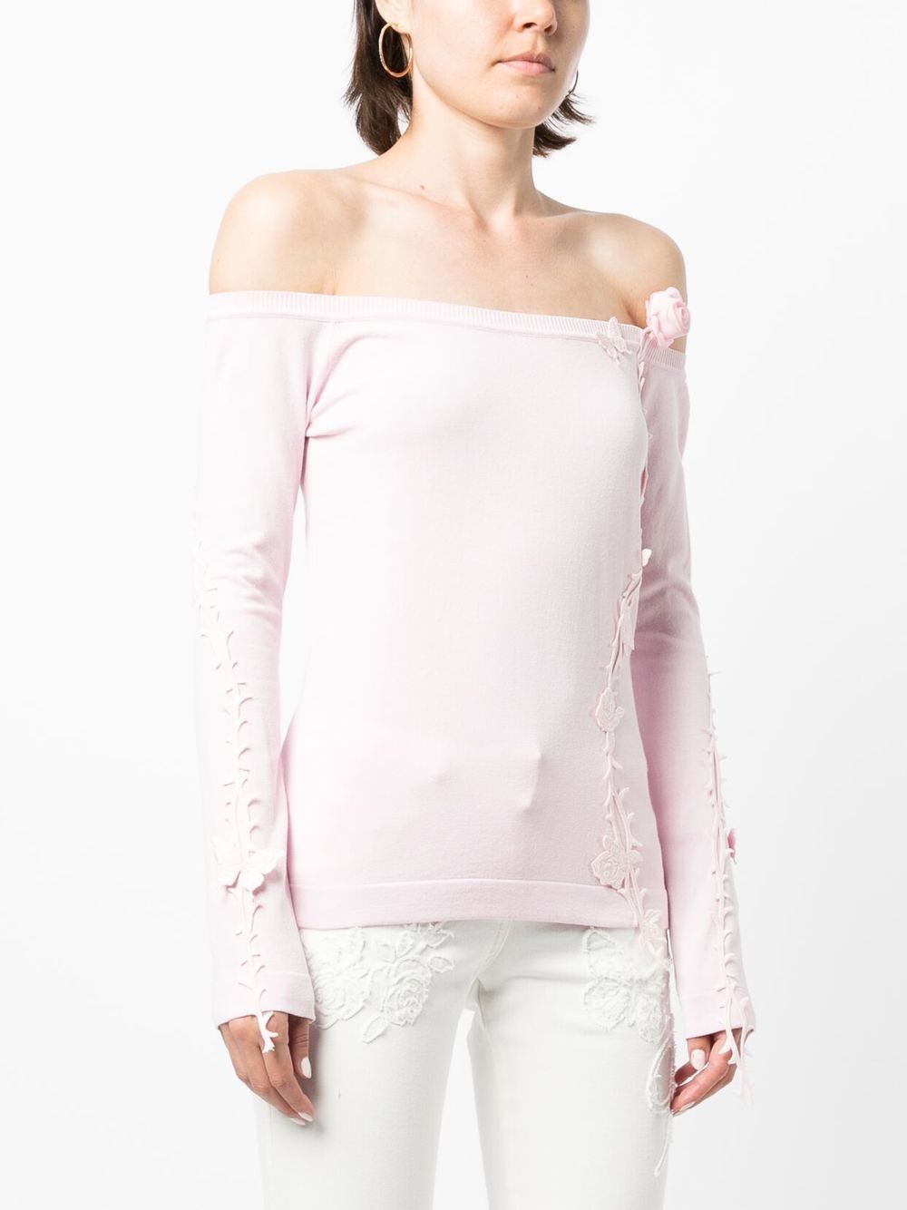 Coperni floral-applique knitted top Women