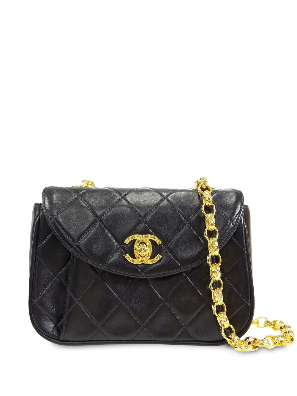 

CHANEL Pre-Owned bolsa de hombro con cierre giratorio y logo CC 1995 - BLACK