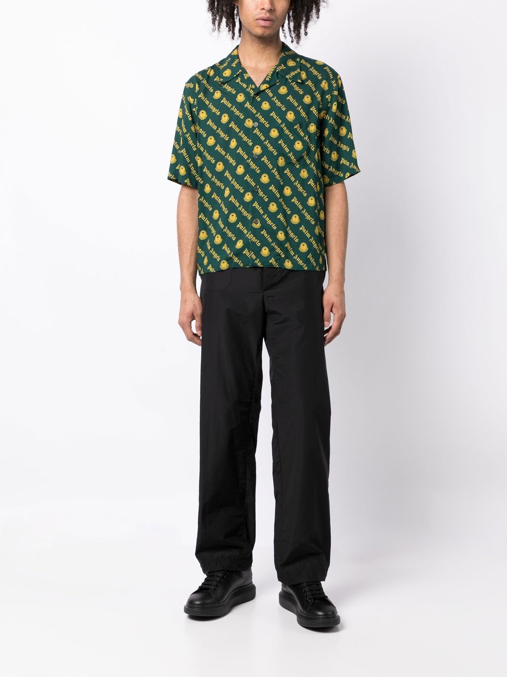 Moncler Overhemd met logoprint - Groen