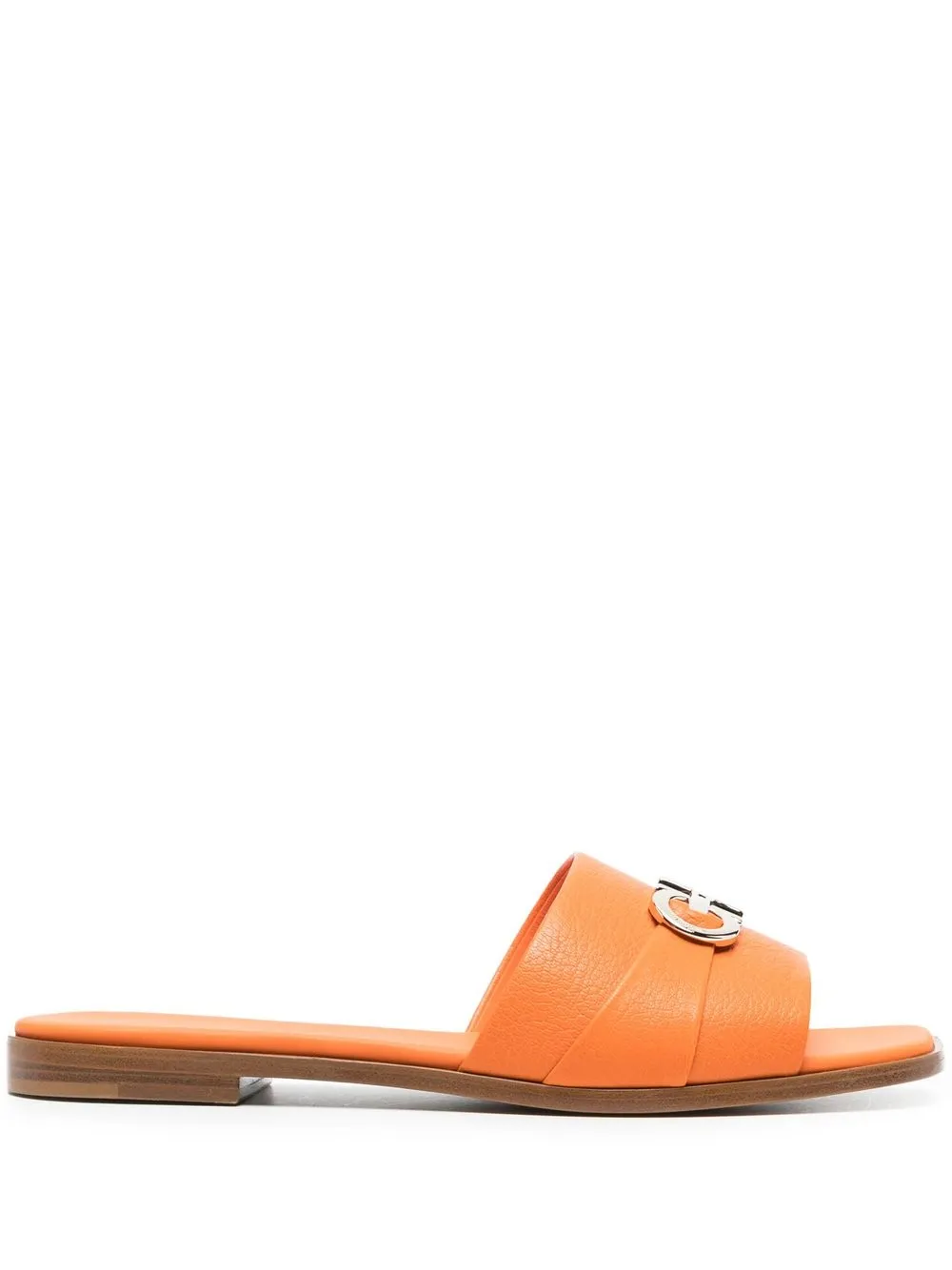 

Ferragamo Gancini-plaque leather sandals - Orange