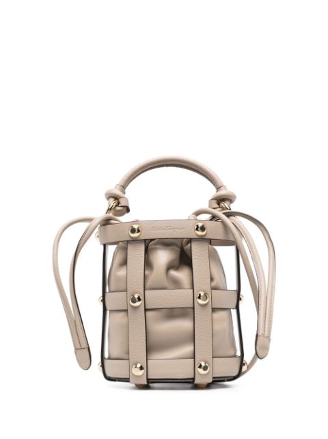 Ferragamo drawstring leather bucket bag