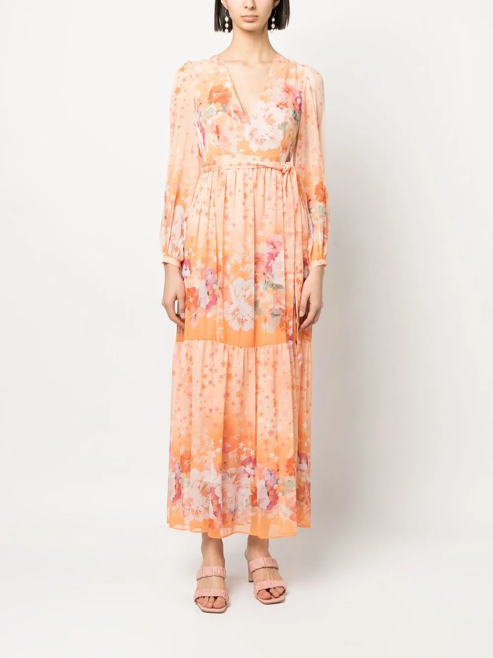 floral-print empire-line dress