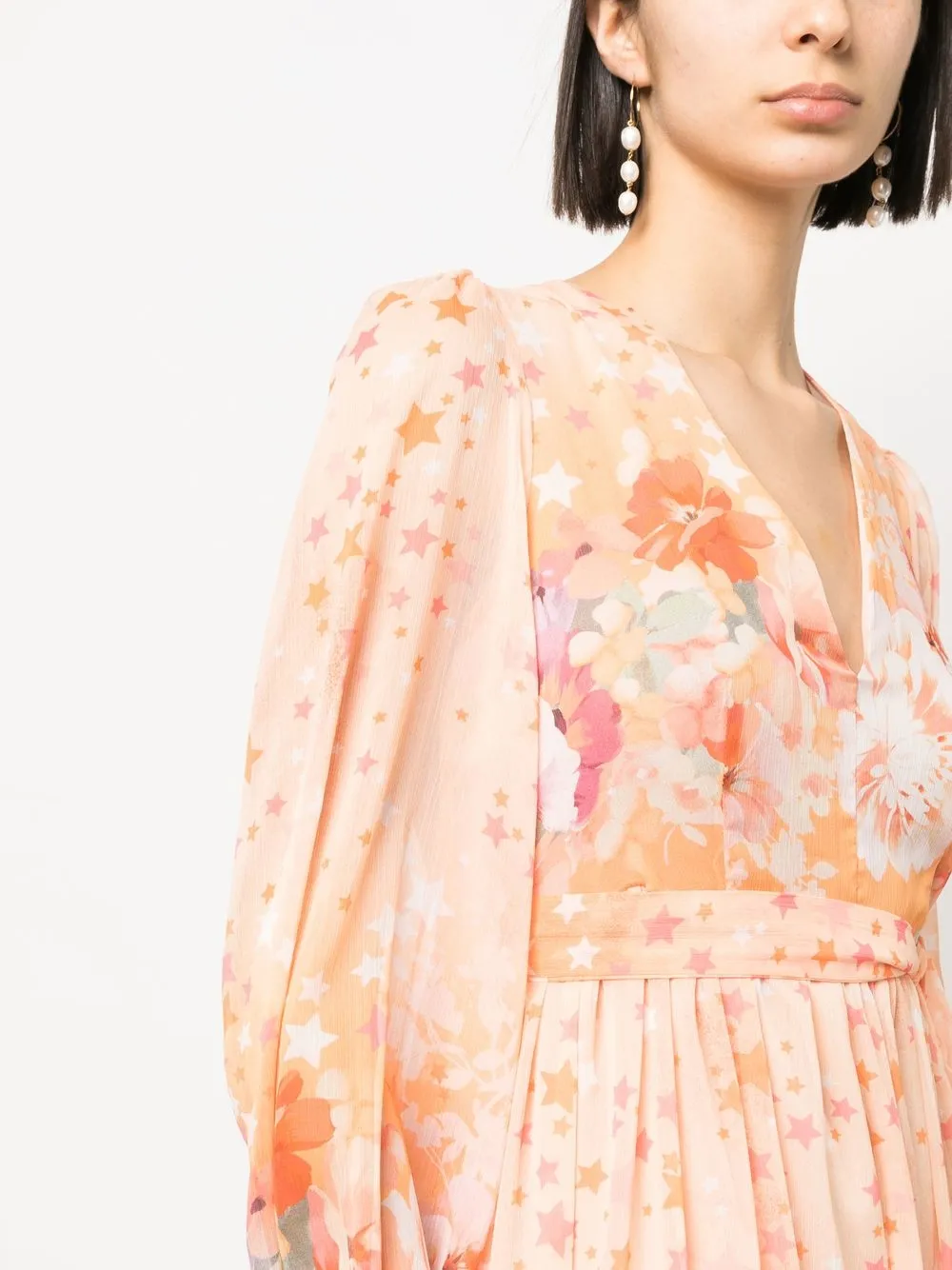 floral-print empire-line dress