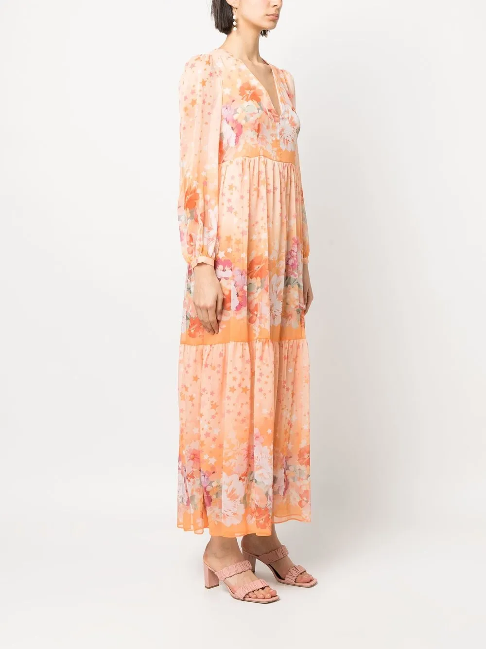 floral-print empire-line dress