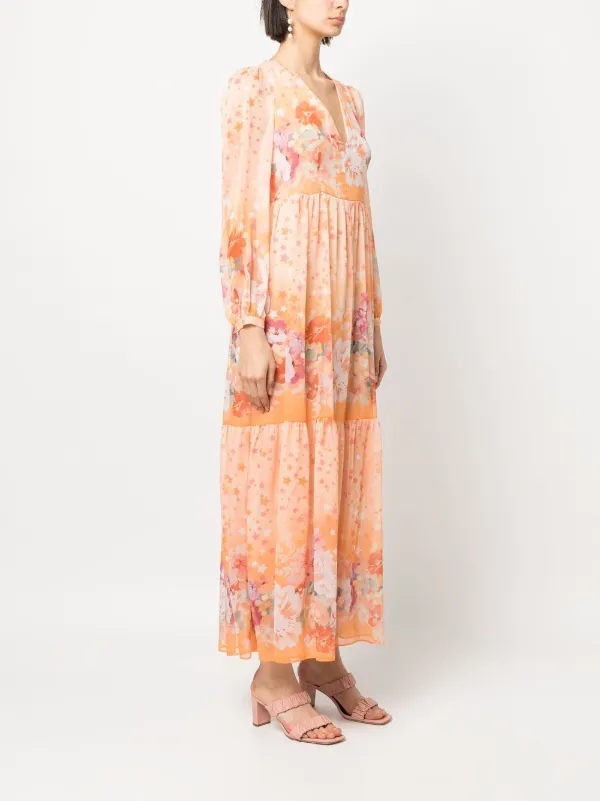 empress line dress long sleeve empire line dress Classical Floor Length Long Sleeves Empire Waist Chiffon Evening Dress