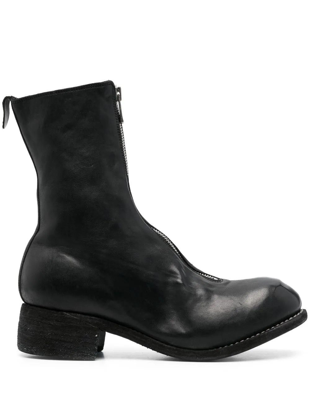 

Guidi front-zip leather boots - Black