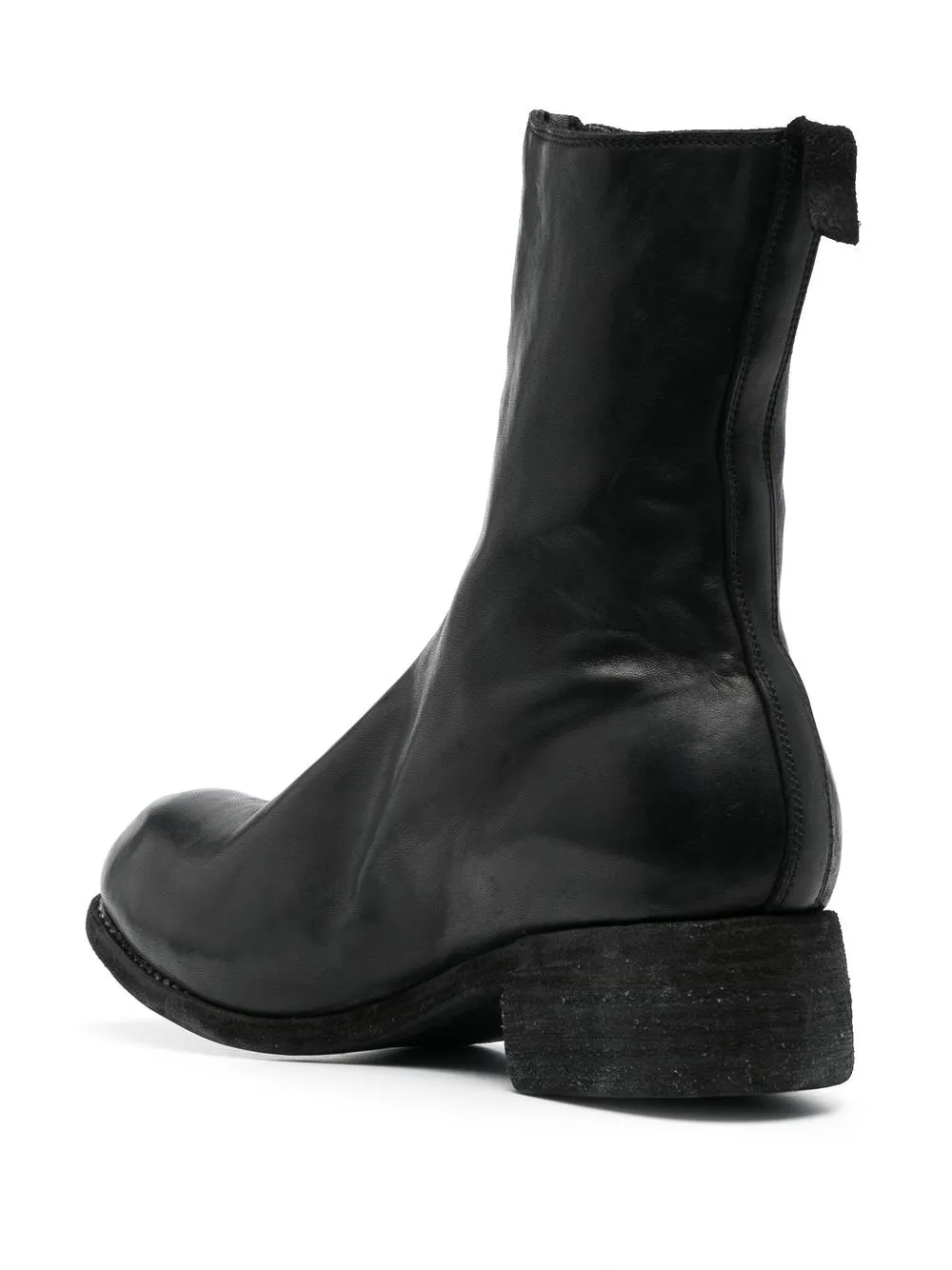 Guidi Front-zip Leather Boots In Black