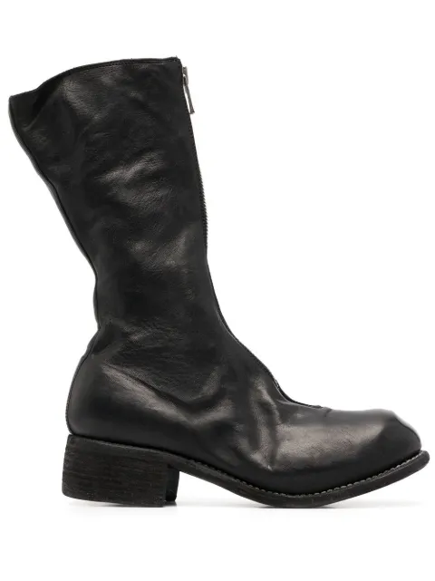 Guidi front-zip 45mm leather boots 