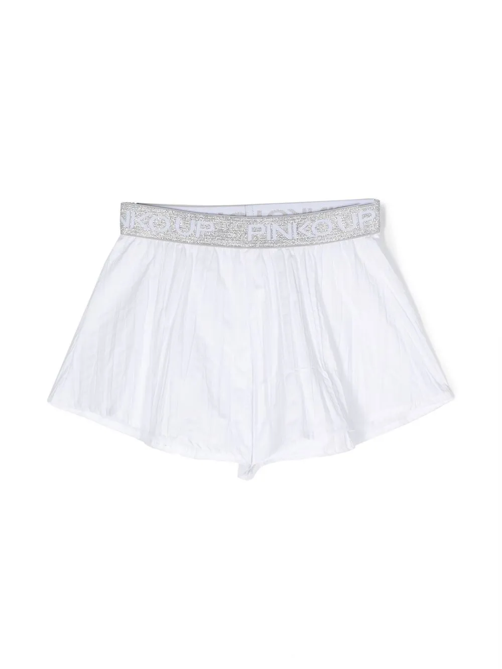 

Pinko Kids logo-waistband detail shorts - White