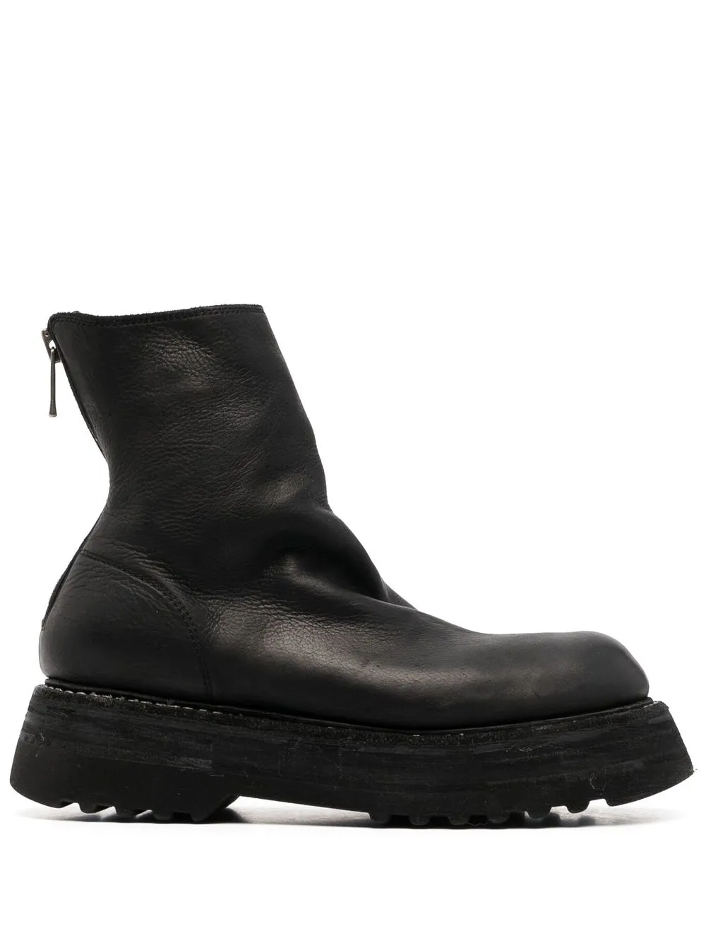 

Guidi rear-zip leather boots - Black