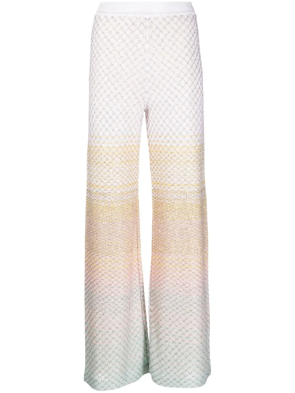 

Missoni pants acampanados con detalles metalizados - Blanco