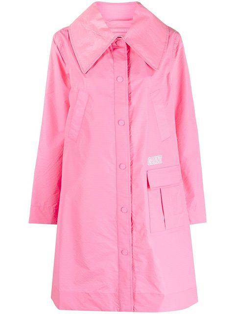 GANNI oversized-collar raincoat