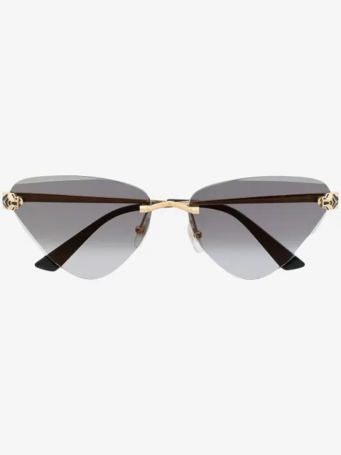 Cartier Eyewear panther-plaque cat-eye sunglasses