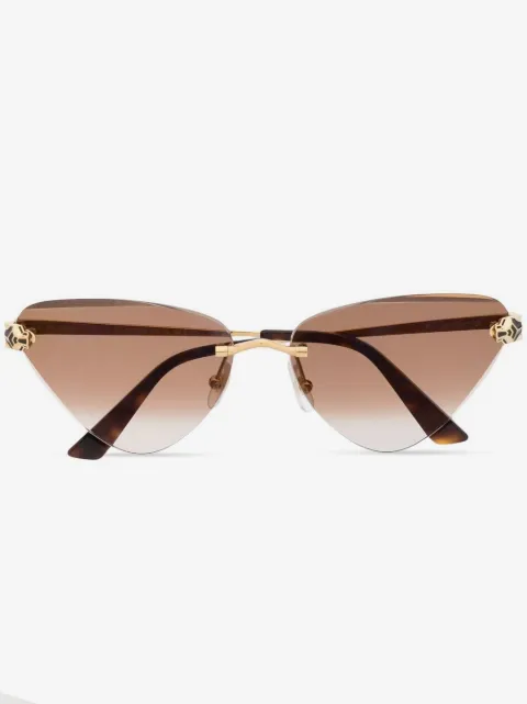 Cartier Eyewear panther-plaque cat-eye sunglasses
