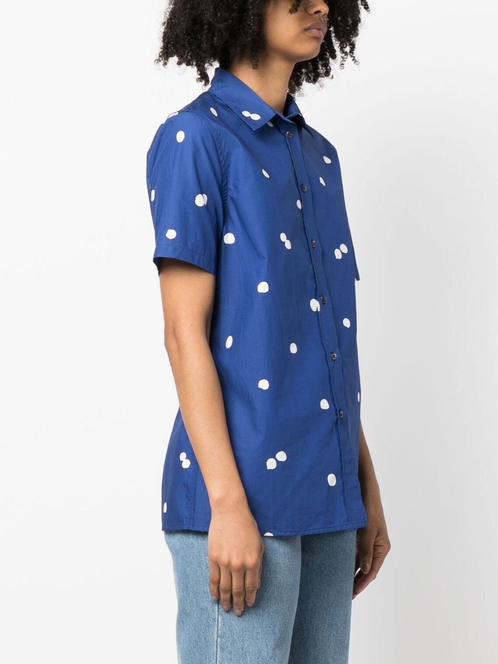 Shop Aspesi Abstract Polka-dot Print Shirt In Blau
