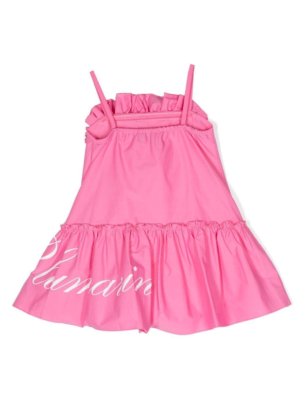 Shop Miss Blumarine Ruffle-detail Cotton-blend Dress In 粉色