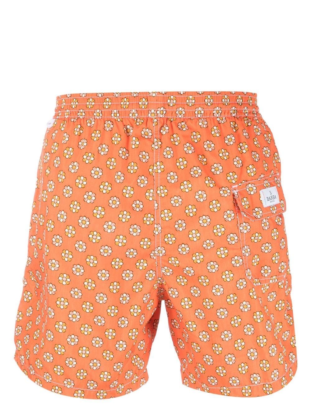 Shop Barba Floral-print Swim Shorts In Orange