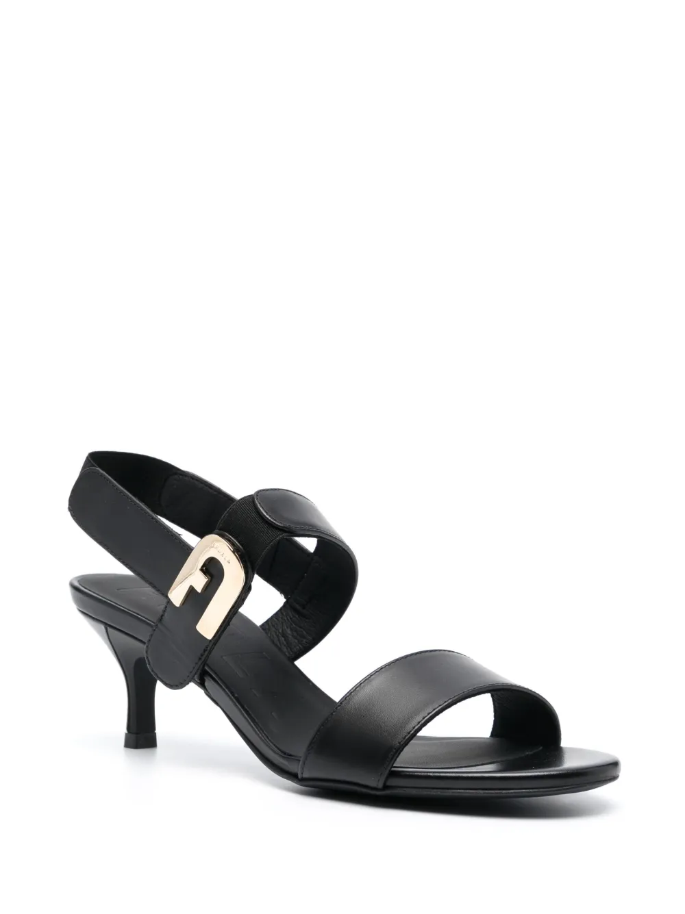 Furla Sign sandalen met logoplakkaat - Zwart