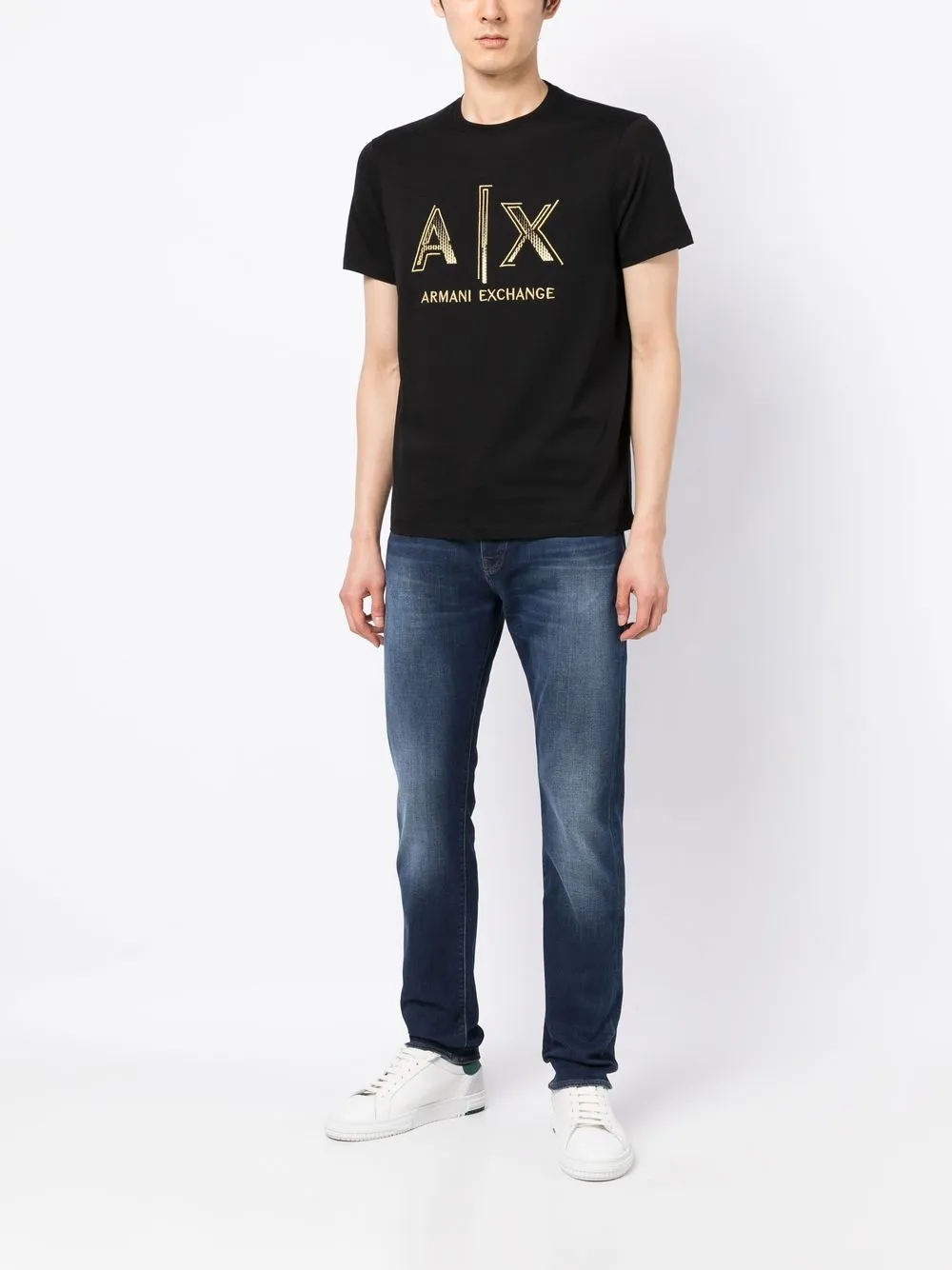 Armani Exchange T-shirt met logoprint - Zwart