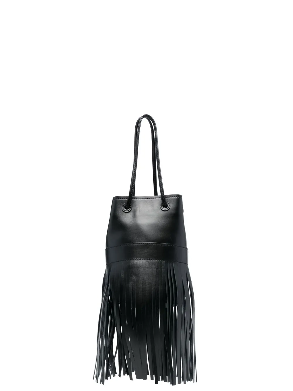 

Recto fringed leather tote bag - Black