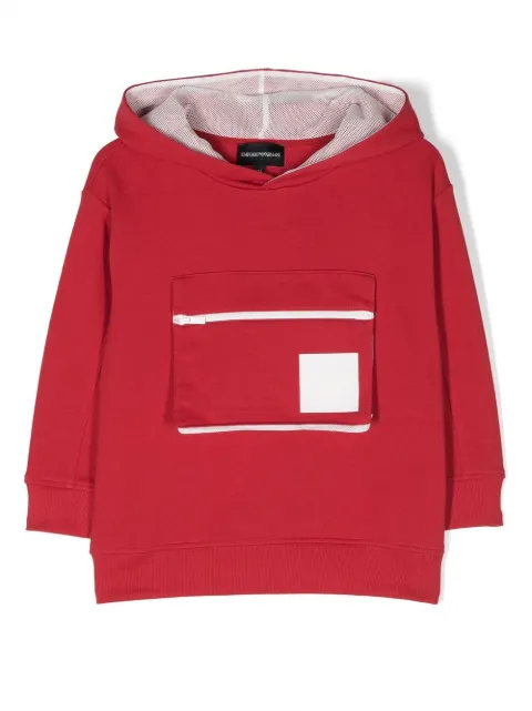 Emporio Armani Kids zip-pocket cotton hoodie 