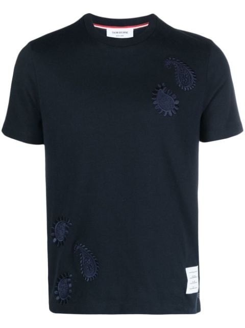 Thom Browne paisley-embroidery t-shirt