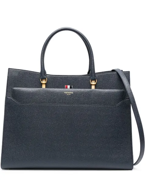 Thom Browne pebbled-leather Duet tote