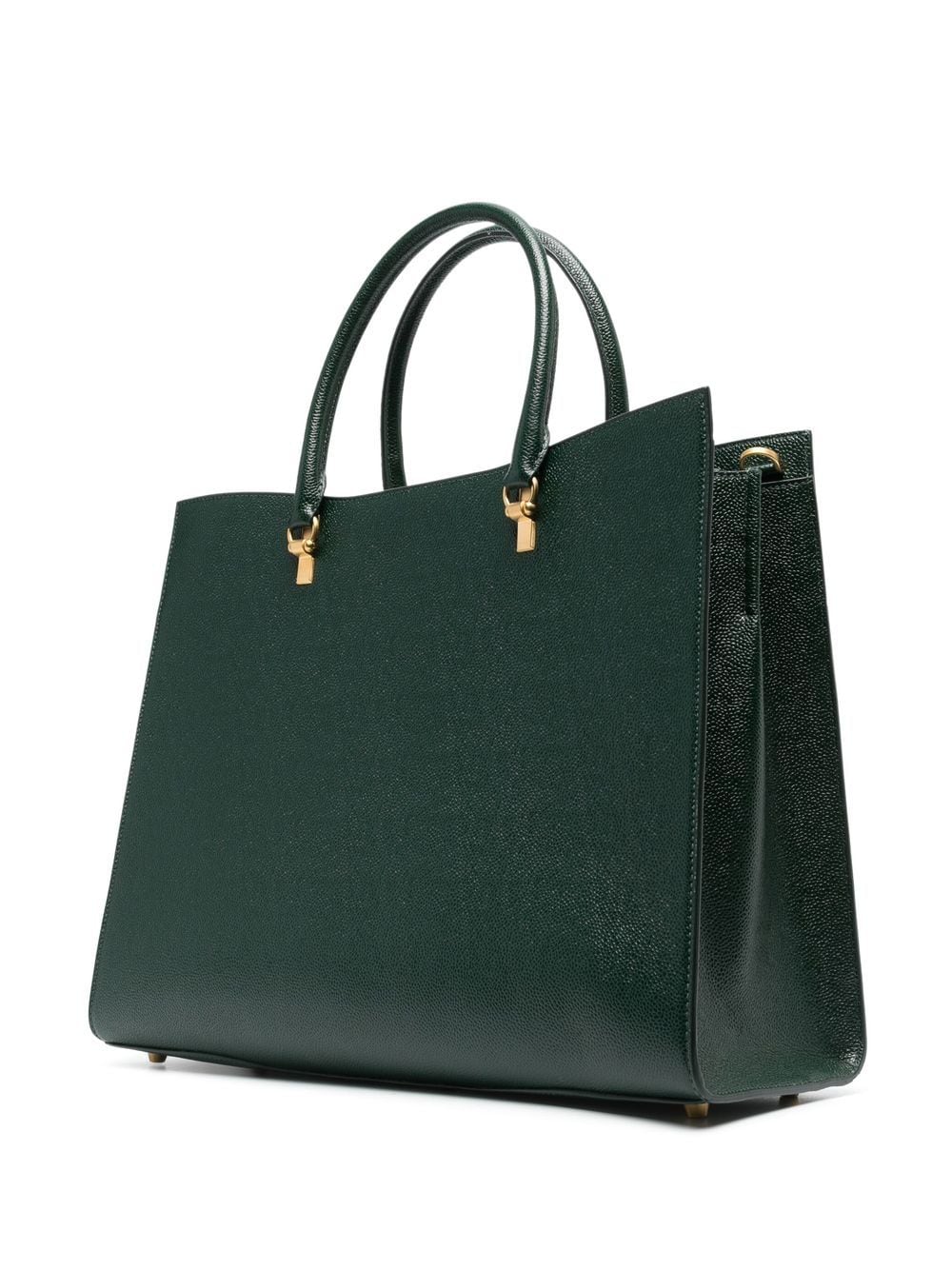 Shop Thom Browne Large Pebble Duet Tote In Green