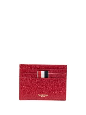 Bespoke Men's Pebble Leather Card Case - Red