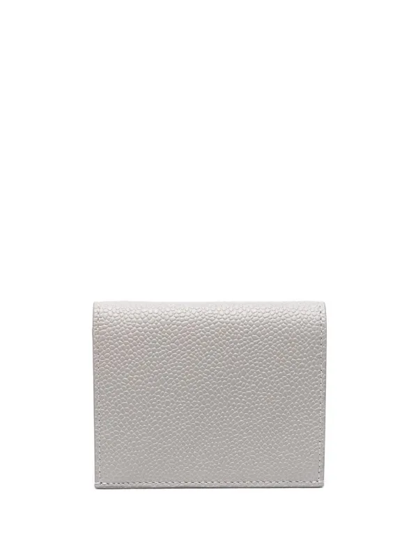 Thom Browne Pebble-grain Double Card Holder in Grey