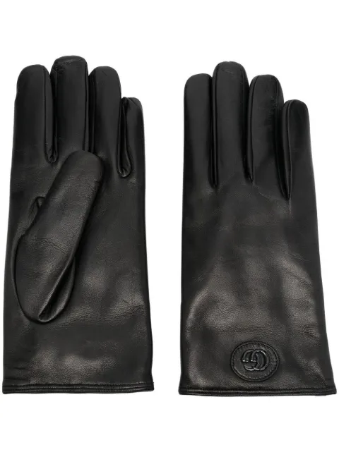Gucci guantes con placa del logo