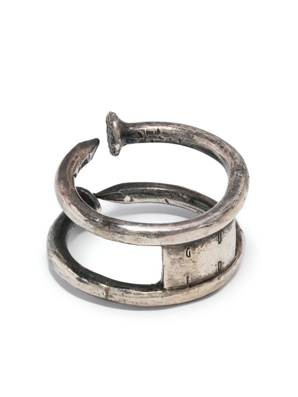 Guidi hammered-nails Sterling Silver Ring - Farfetch