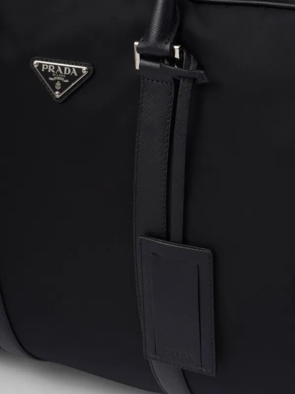 Prada Leather-trimmed Nylon Tote in Black for Men