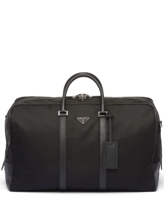 Prada logo patch Duffle Bag Black FARFETCH ID