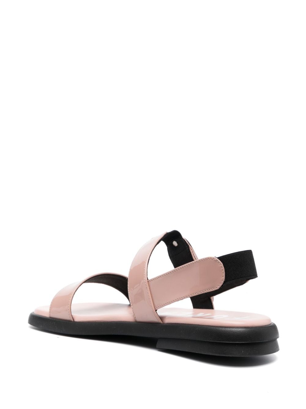 Shop Furla Logo-plaque Patent-leather Sandals In Rosa