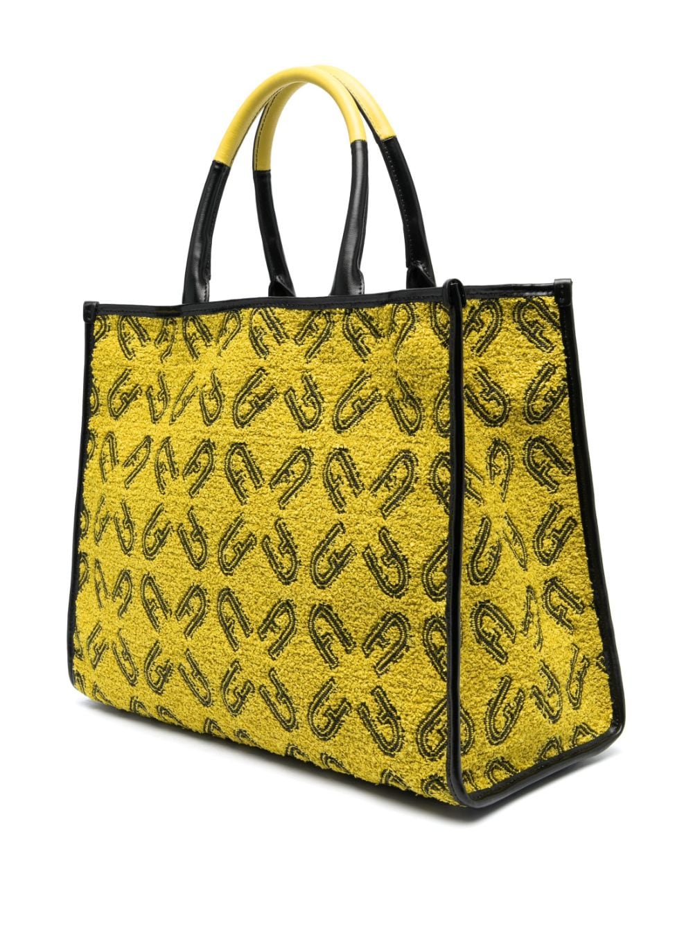Shop Furla Opportunity Monogram-pattern Tote Bag In Yellow