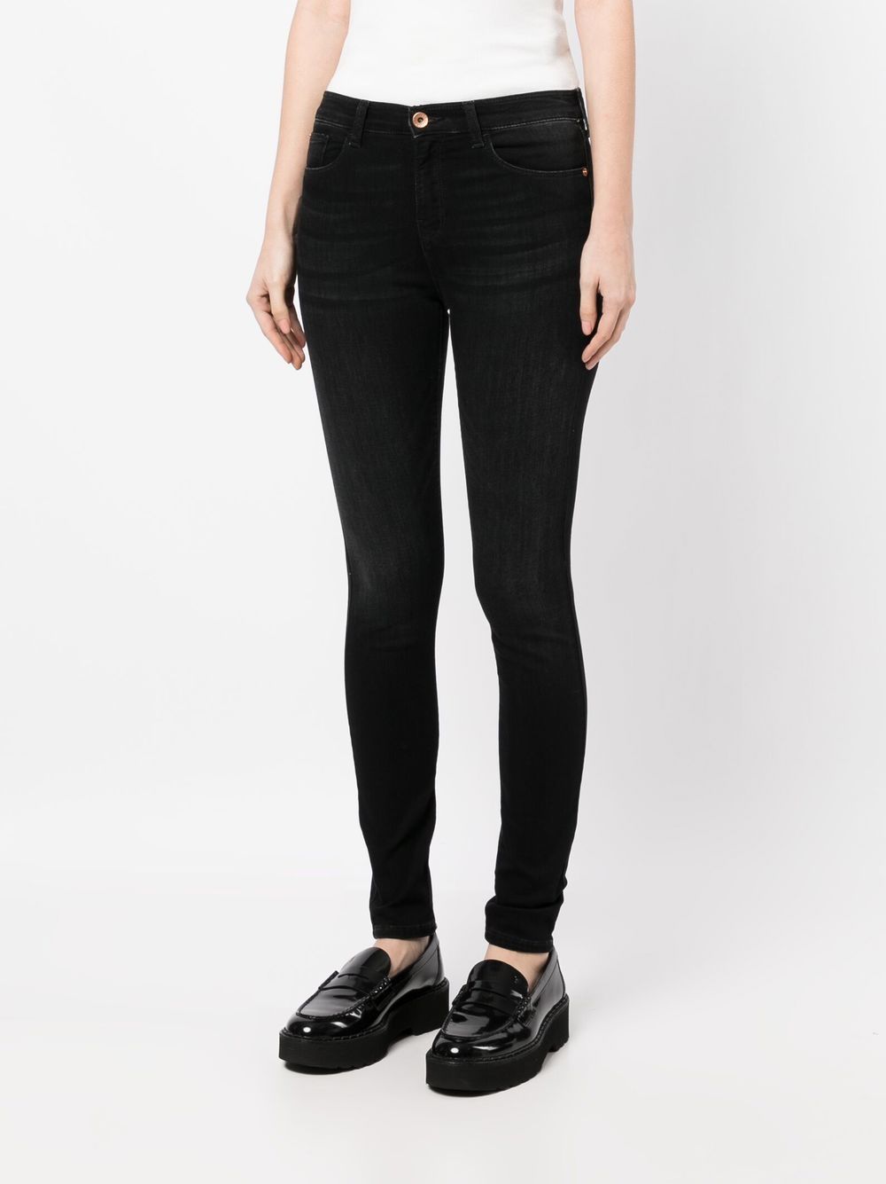 Shop Emporio Armani Skinny-cut Leg Jeans In Black