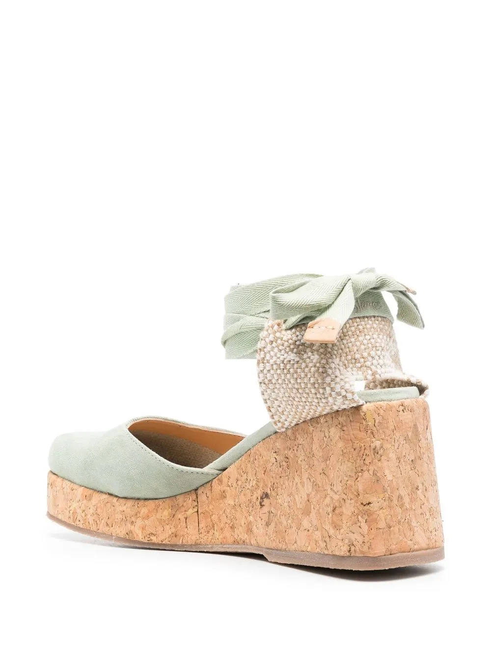 Castaã±er Tina Cork Wedge Espadrilles In Green ModeSens