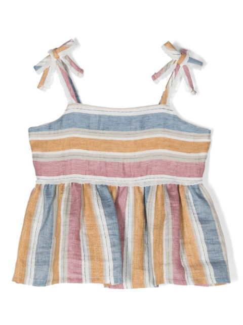 Il Gufo stripe-print tie-strap blouse