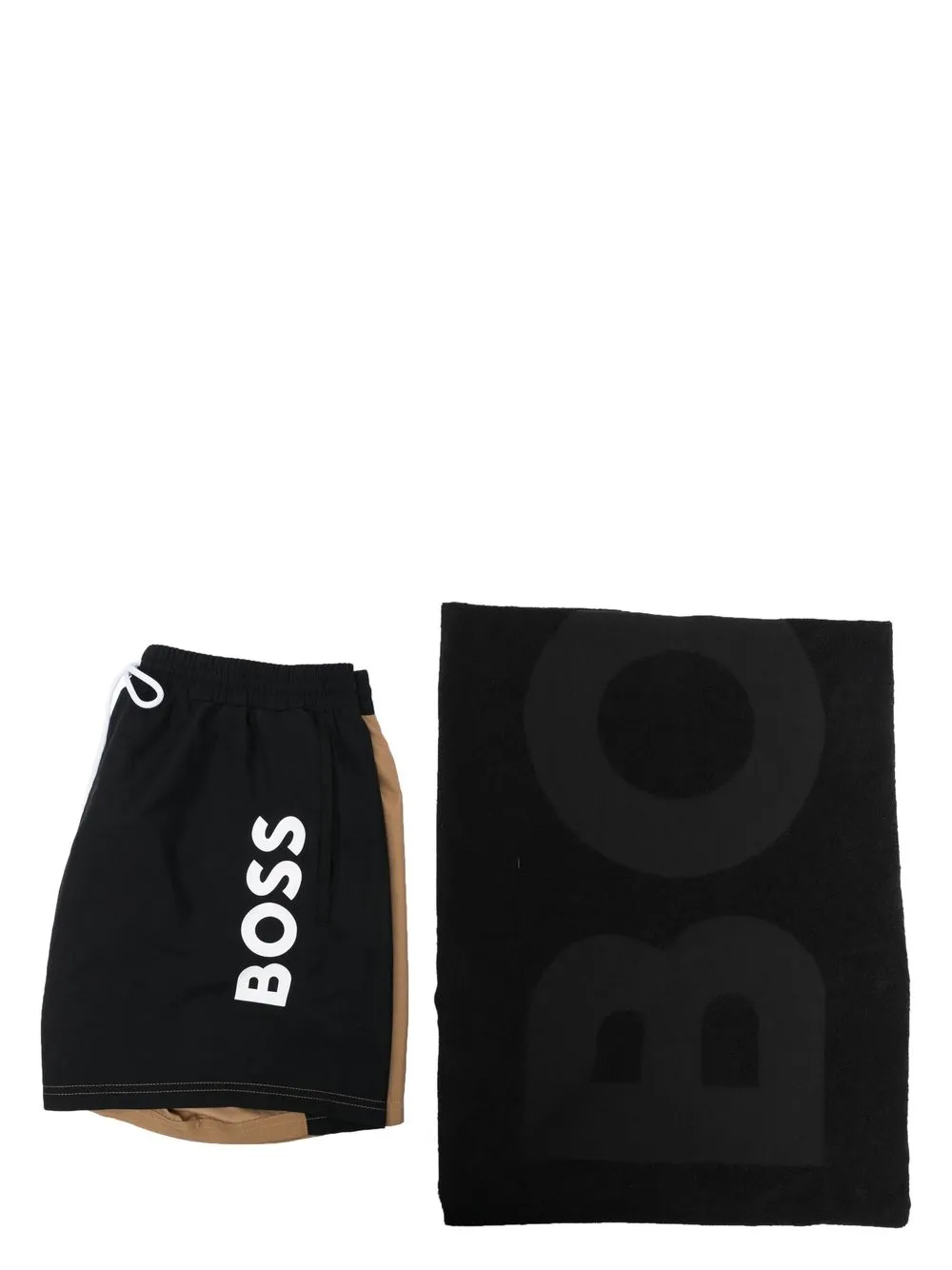 

BOSS two-tone logo swim shorts - Black