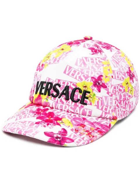 Versace floral-print embroidered-logo baseball cap