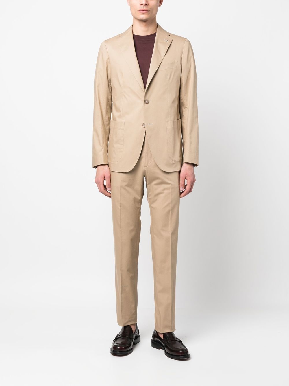 Shop Tagliatore Single-breasted Two-piece Suit In Neutrals