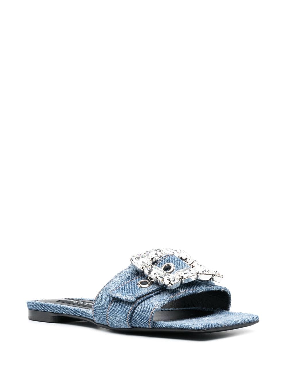 Dolce & Gabbana Distressed Denim Sandals - Farfetch