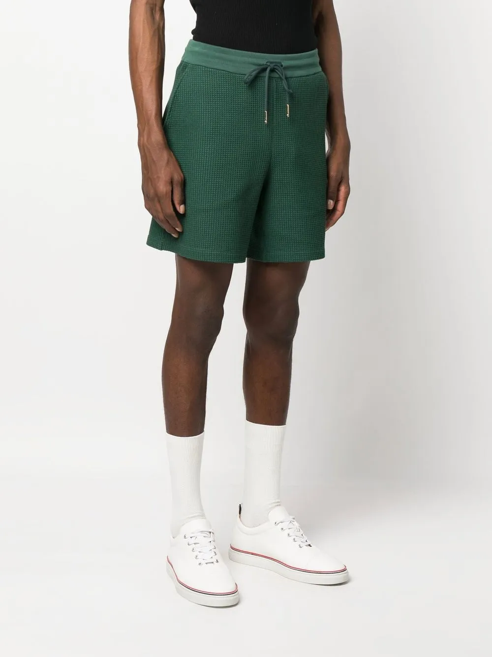 ショートパンツ threetimes Cozy waffle boxer shorts 4BTR097 Thom Browne waffle-effect Drawstring Shorts | Green | FARFETCH