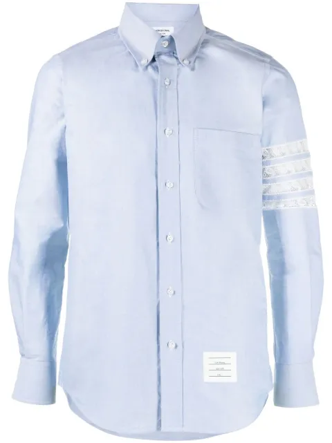 Thom Browne mesh-stripes plain shirt