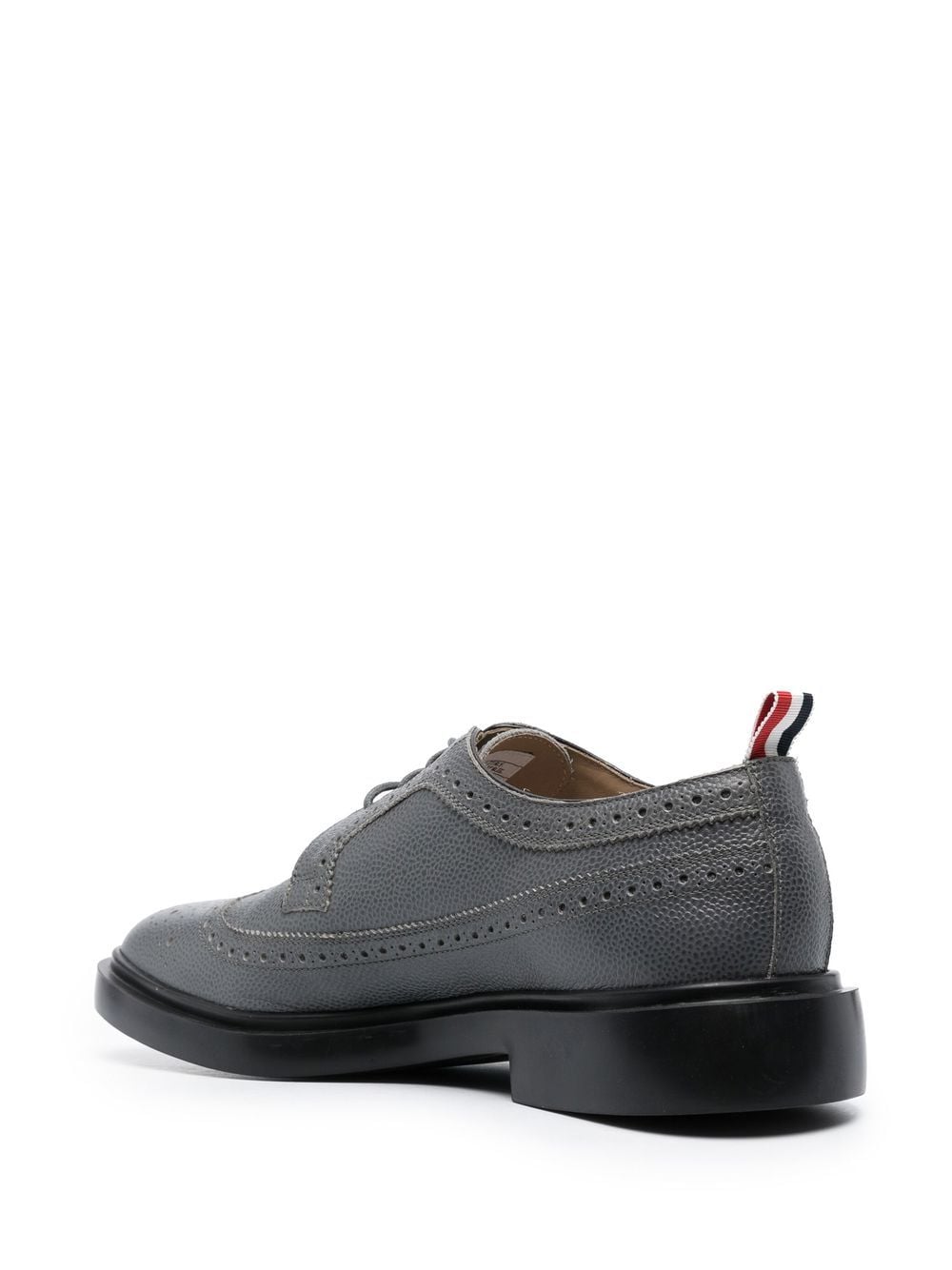 Shop Thom Browne Almond-toe Leather Brogues In Grey