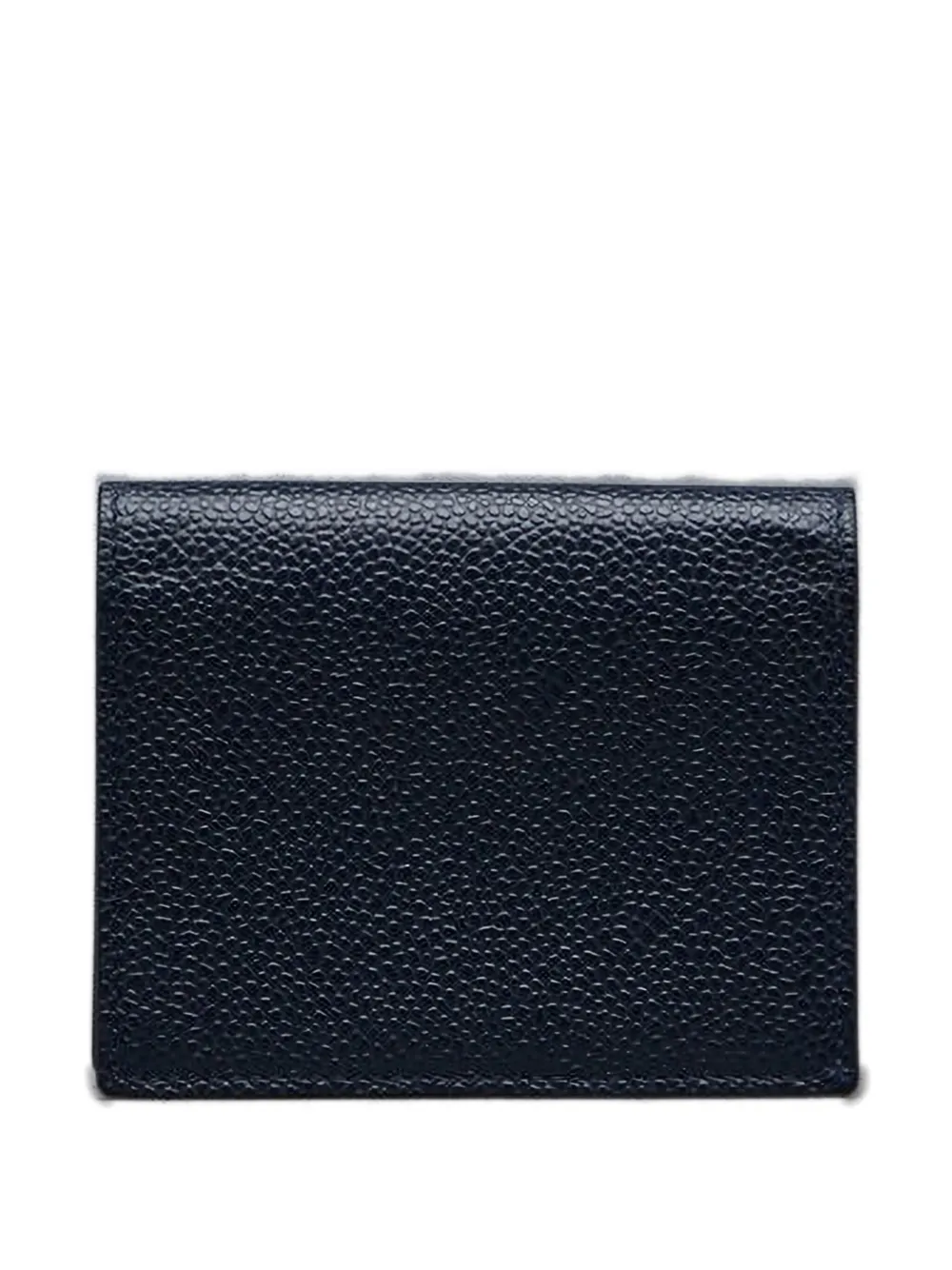 Thom Browne Double Card Holder In Pebble Grain Leather Accessories In Blue