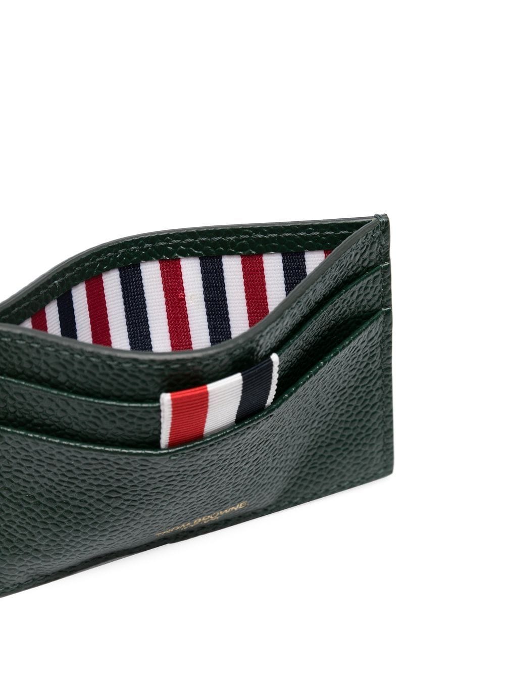 Shop Thom Browne Textured Leather Card Holder In Green